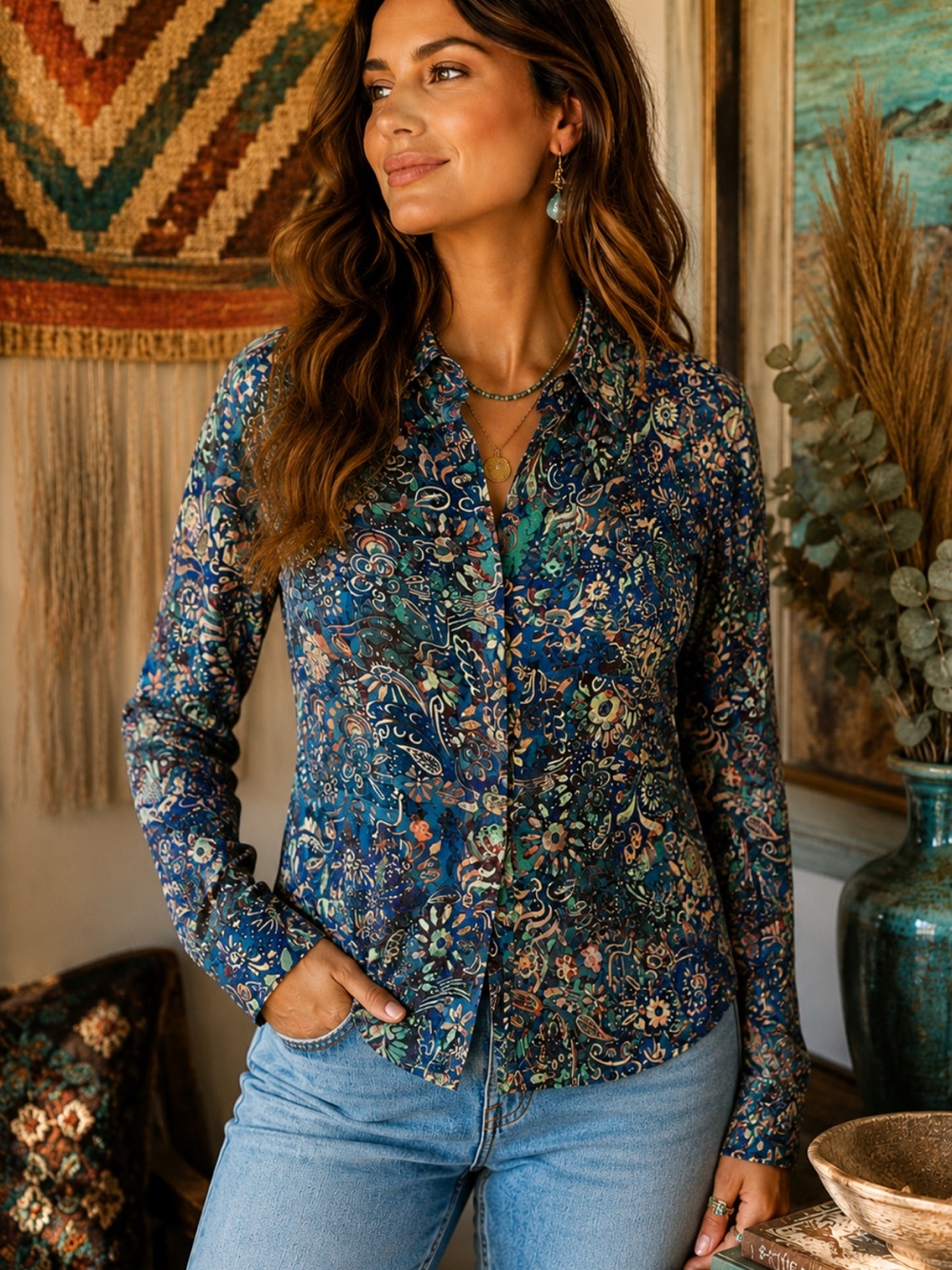 Peruvian Connection Floral Botanical Print coastal Boho